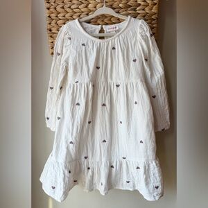 Cat & Jack White Dress with Purple Hearts